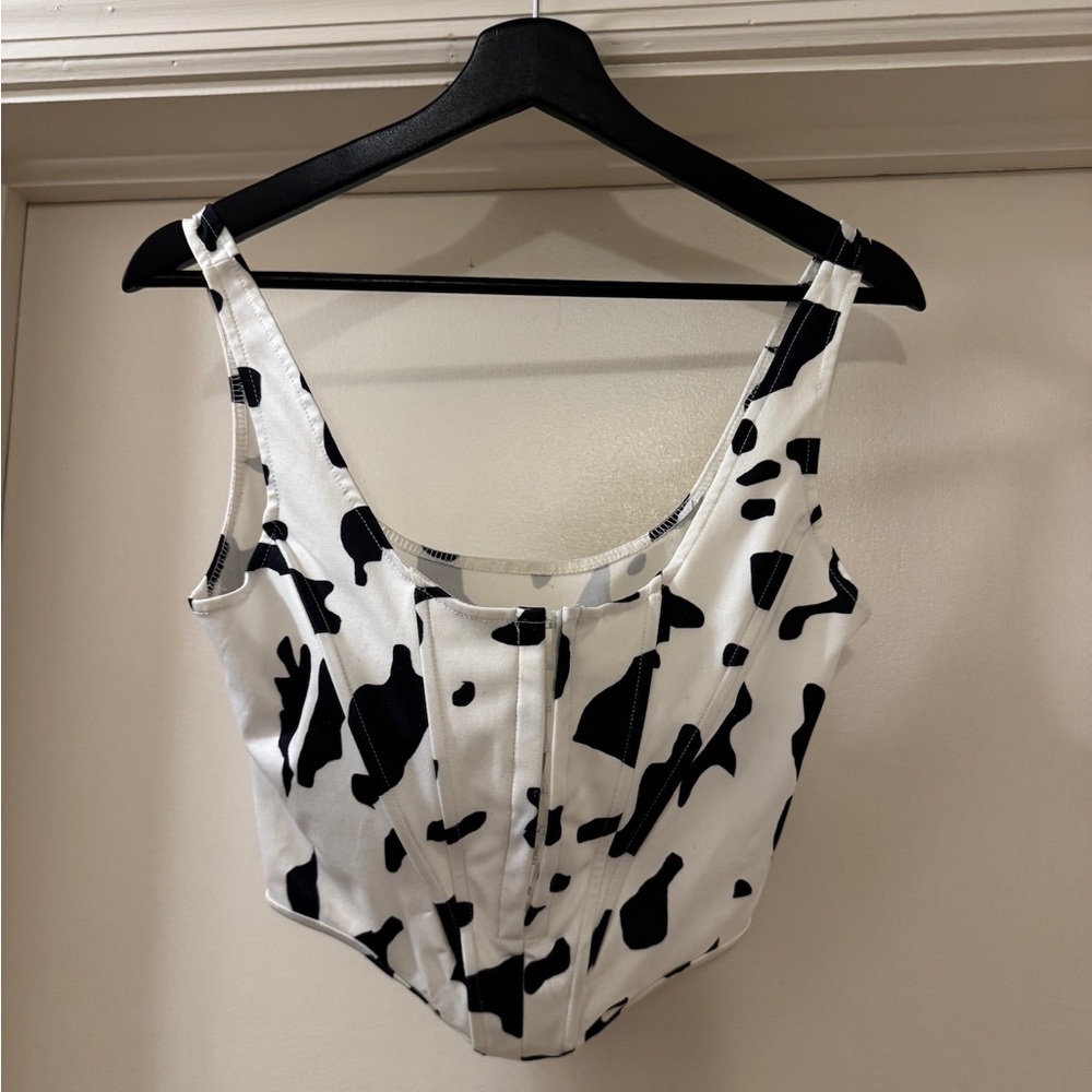 Blush Mark Cow Print Corset Top 008